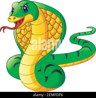 Illustrazione vettoriale del cartone animato di serpente di Cobra Illustrazione Vettoriale