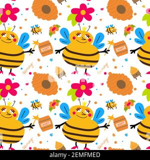 queen bee vettore stile piatto Illustrazione Vettoriale