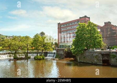 Belper North Mill è uno dei Derwent Valley Mills, Derbshire, Inghilterra, Regno Unito Foto Stock