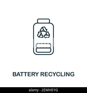 Icona di riciclaggio della batteria. Illustrazione semplice della raccolta del riciclaggio. Icona Creative Battery Recycling per il web design, modelli, infografiche e. Illustrazione Vettoriale