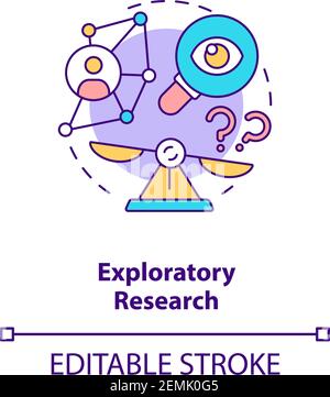 Icona del concetto di ricerca esplorativa Illustrazione Vettoriale