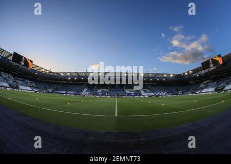 Leicester, Regno Unito. 25 Feb 2021. Vista generale del King Power Stadium prima della partita di Tonights UEFA Europa League, Leicester City contro Slavia Prague a Leicester, Regno Unito il 25/2021. (Foto di Mark Cosgrove/News Images/Sipa USA) Credit: Sipa USA/Alamy Live News Foto Stock