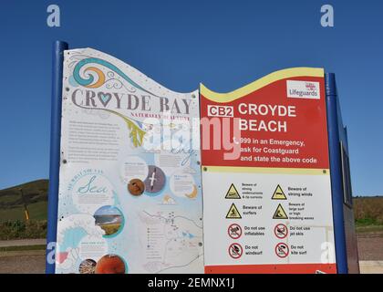 Regole di Croyde Beach, cartelli, Segnaletica, Devon nord, Foto Stock