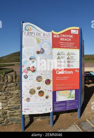 Regole di Croyde Beach, cartelli, Segnaletica, Devon nord, Foto Stock
