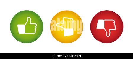 Pulsanti di feedback - colori dei semafori rosso giallo verde con Display Thumb Illustrazione Vettoriale