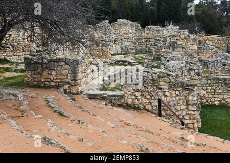 Rovine dell'antico anfiteatro greco a Chersonesos Foto Stock