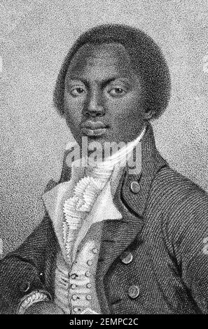 Olaudah Equiano. Ritratto dello scrittore e abolizionista, conosciuto per la maggior parte della sua vita come Gustavus vassa (c.. 1745-1797), dal frontespizio della sua autobiografia. Foto Stock