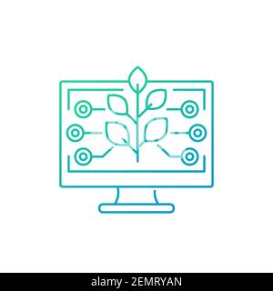 Icona linea agricoltura intelligente, vettore Illustrazione Vettoriale