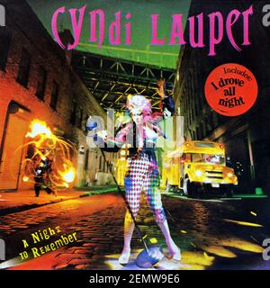 Cyndi Lauper: 1989. Copertina anteriore LP: Una notte da ricordare Foto Stock