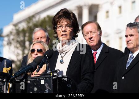 Washington, Stati Uniti. 25 Feb 2021. Il rappresentante degli Stati Uniti Yvette Herrell (R-NM) parla a una conferenza stampa House Freedom Caucus sul Equality Act. Credit: SOPA Images Limited/Alamy Live News Foto Stock