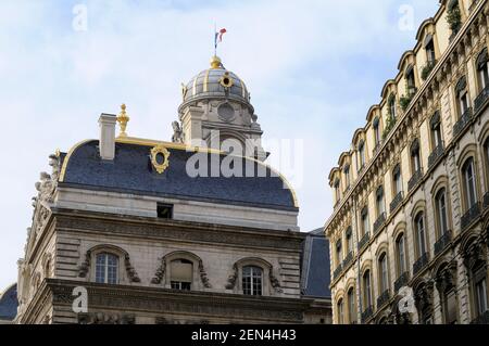 Torre dell'Orologio, Hotel de Ville, Place des Terreaux Foto Stock