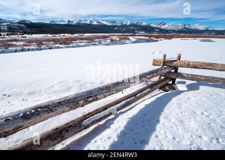 Sawtooth Valley in inverno, Idaho. Foto Stock