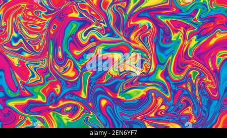 Un abstract psichedelico ondulata immagine di sfondo. Foto Stock