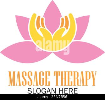 La terapia di massaggio logo con lo spazio di testo per il vostro slogan / tagline, illustrazione vettoriale Illustrazione Vettoriale