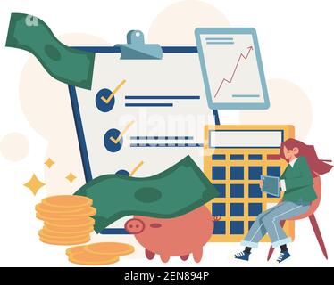 Persone ricerca piano finanziario Illustrazione Vettoriale