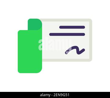 controllare l'icona singola isolata della fattura con vettore di stile piatto illustrazione del progetto Foto Stock