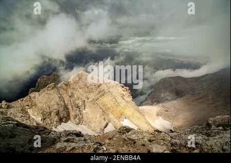 Parco Nazionale del Gran Sasso e Monti della Laga, il Calderone è il ghiacciaio più meridionale d'Europa. Foto Stock