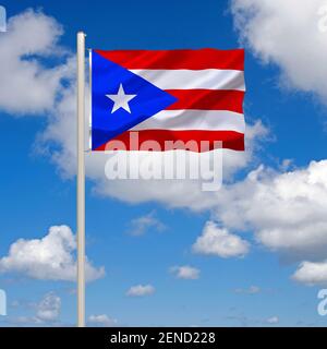 Die Flagge von Puerto Rico, Karibik, Insel, Foto Stock