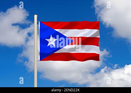 Die Flagge von Puerto Rico, Karibik, Insel, Foto Stock