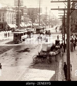 Guardando verso sud-est lungo Main Street, Salt Lake City, Utah, 1904 Foto Stock