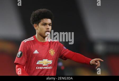 File photo datato 25-02-2021 di Shola Shoretire del Manchester United. Data di emissione: Venerdì 26 febbraio 2021. Foto Stock