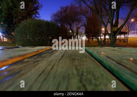 Alberi di notte su tavolo di legno Foto Stock