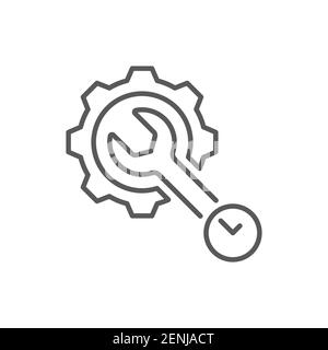 Icona di manutenzione periodica, colore, linea, segno vettoriale contorno, pittogramma stile lineare isolato su bianco. Simbolo, illustrazione del logo Illustrazione Vettoriale
