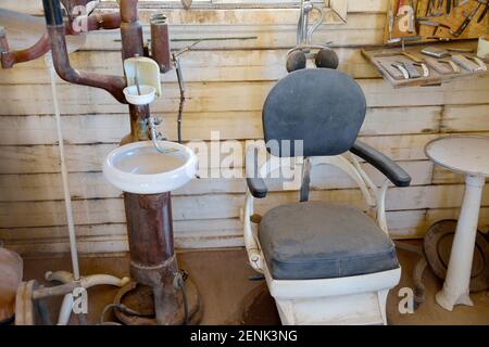Vecchio ufficio di dentisti alla miniera d'oro di Jerome, Jerome, Arizona, USA Foto Stock