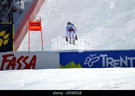 Val di Fassa, Italia. 26 Feb 2021. Val di Fassa, Italia, la Volata, 26 febbraio 2021, Michelle Gisin in occasione della Coppa del mondo di sci 2021 Audi FIS Val di Fassa - Downhill Women - gara di sci alpino Credit: Giorgio Panacci/LPS/ZUMA Wire/Alamy Live News Foto Stock