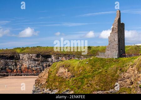 Ballybunion castello, contea di Kerry sulla costa irlandese Foto Stock