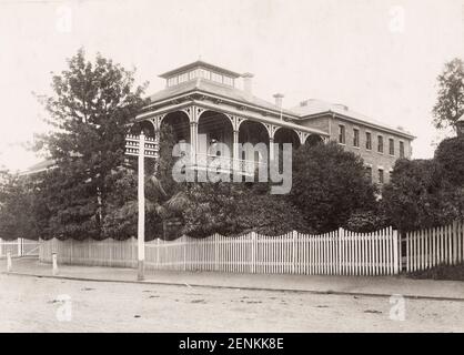 Fotografia d'epoca del XIX secolo: School of the Arts, Brisbane, Queensland, Australia. Foto Stock