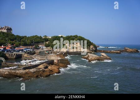 Biarritz, Francia - 24 luglio 2019 - Port des Pecheurs Foto Stock