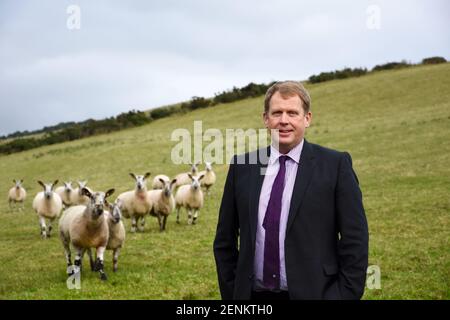 Ritratto di Farmer Scozzese, Derek Hall, Lilyburn & Upperfirth, Penicuik, Midlothain Foto Stock