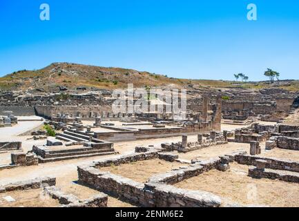 Rovine dell'antica città di Kamiros sull'isola di Rodi, Grecia Foto Stock