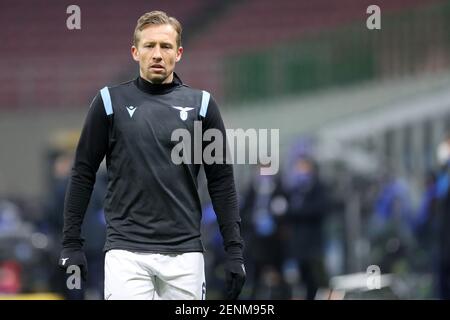 Milano, Italia. 14 febbraio 2021 . Lucas Leiva della SS Lazio durante la Serie A match tra FC Internazionale e SS Lazio. Foto Stock