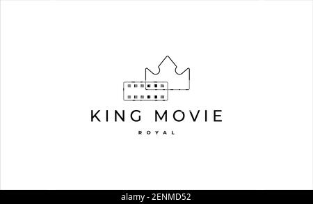 Illustrazione dell'icona vettoriale di King Film Logo Design Foto Stock