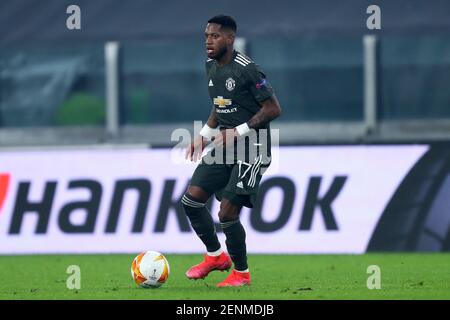 Torino, Italia. 18 febbraio 2021. Fred del Manchester United FC durante la partita UEFA Europa League tra Real Sociedad de Futbol e Manchester United FC . Foto Stock