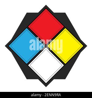 Segno vuoto di NFPA 704 o associazione nazionale di protezione antincendio per la protezione dei materiali pericolosi. Illustrazione Vettoriale