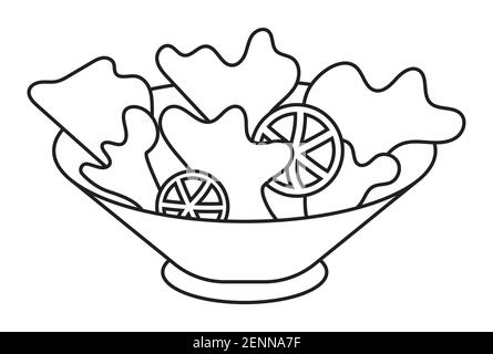 Insalata di giardino o insalata di verdure con lattuga e linea di pomodori icona art per applicazioni e siti web Illustrazione Vettoriale