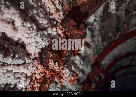 Dettagli colorati del belowground di una miniera di sale in Colombia, Sud America Foto Stock