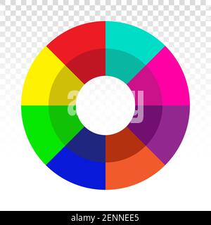 Icona vettoriale piatta con cerchio creativo o selettore colore per applicazioni e siti web Illustrazione Vettoriale