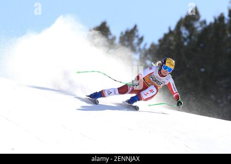 26 febbraio 2021; Campionati mondiali di sci alpino FIS 2021 Val di Fassa, Dolomiti, Trentino, Italia settentrionale. Evento da discesa per Signore; Tamara Tippler (AUT) Foto Stock