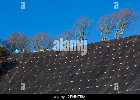 Lavori di stabilizzazione della scogliera in corso a Canford Cliffs, Poole, Dorset UK nel mese di febbraio Foto Stock