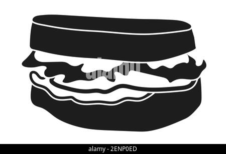 Icona vettoriale piatta HAM sandwich per applicazioni e siti Web Illustrazione Vettoriale