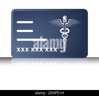 Scheda di assicurazione sanitaria medica icona a colori piatto per le applicazioni o. sito web Illustrazione Vettoriale