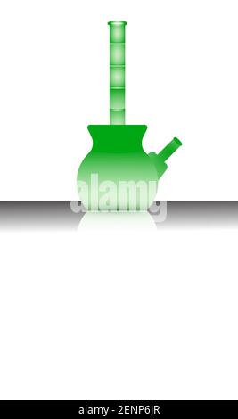 Icona vettoriale piatta Bong Water Pipe Filtration o cannabis strumento di filtraggio del fumo Illustrazione Vettoriale