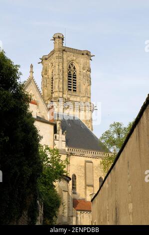 Campanile, Cathédrale St-Cyr-Sainte Julitte, Nevers, Nièvre, Borgogna, Francia Foto Stock