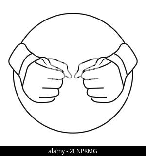 Logo misto di arti marziali line art per applicazioni o siti web Illustrazione Vettoriale