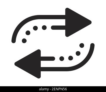 Icona di ripetizione della riproduzione o riproduzione della playlist per applicazioni e siti Web Illustrazione Vettoriale