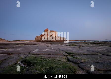 Bella vista di Fort Vauban sulla spiaggia di Ambleteuse Nel nord della Francia Foto Stock